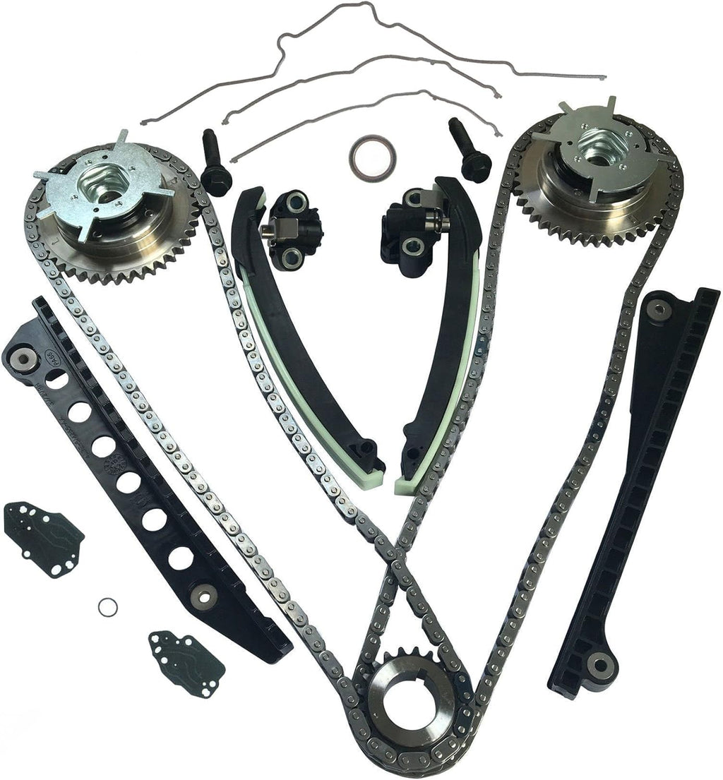 Timing Chain Kit with Tensioner Guides Cover Gaskets Cam Phaser T627651