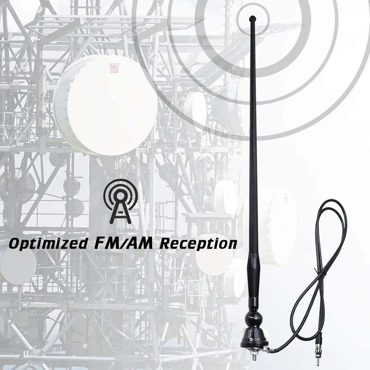 16 Inch Black AM/FM Marine Antenna O1419