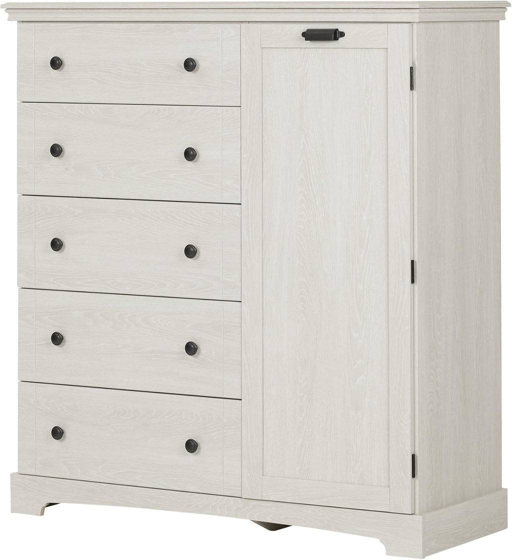 Winter Oak 5-Drawer Dresser with Cabinet Door N5196