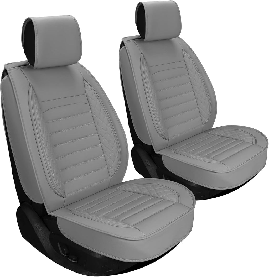 Black Leather Car Seat Covers 2Pcs T178828