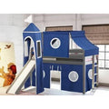 Twin Low Loft Bed Blue/White Cherry M710382