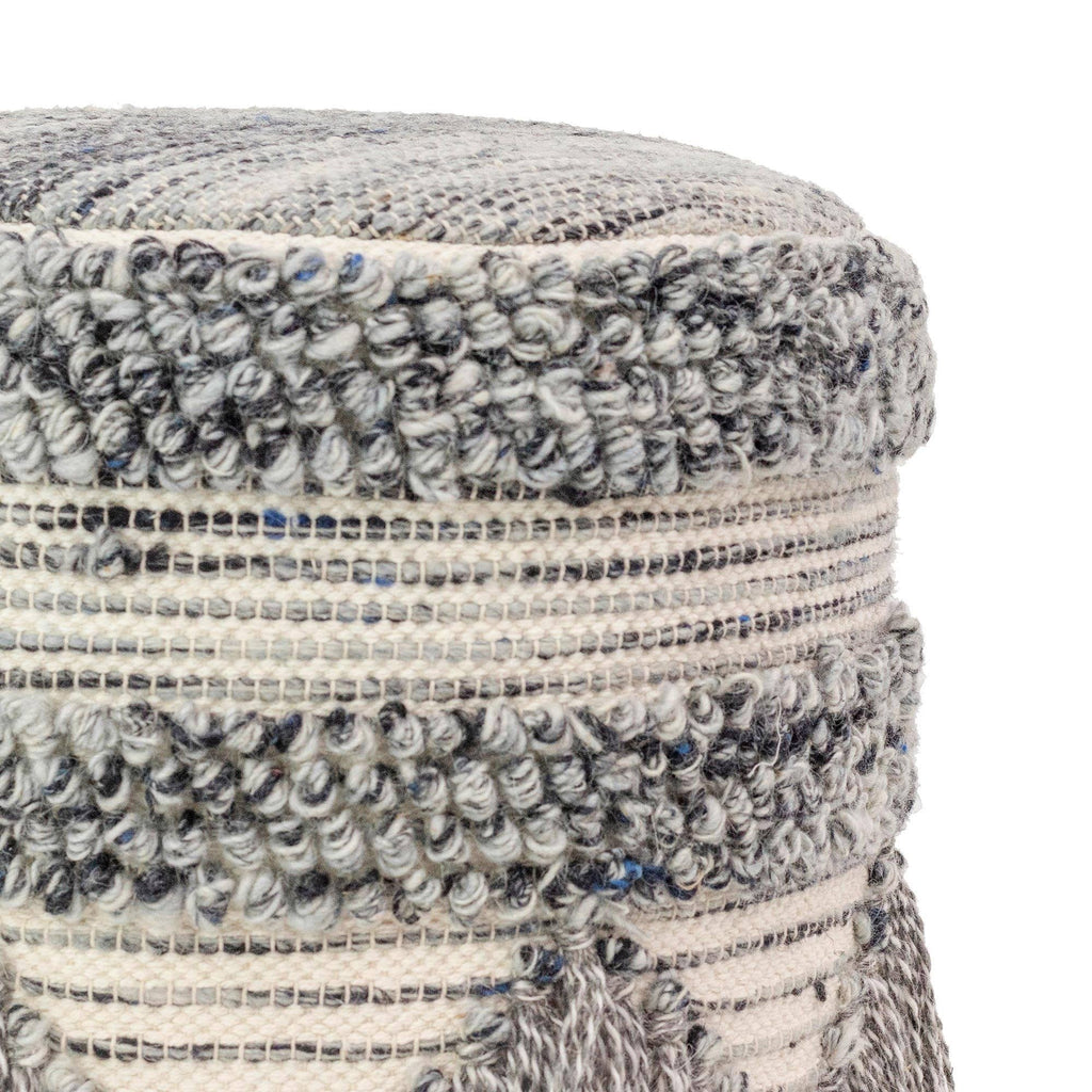 Hand-Woven Boho Floor Pouf Ottoman S84202