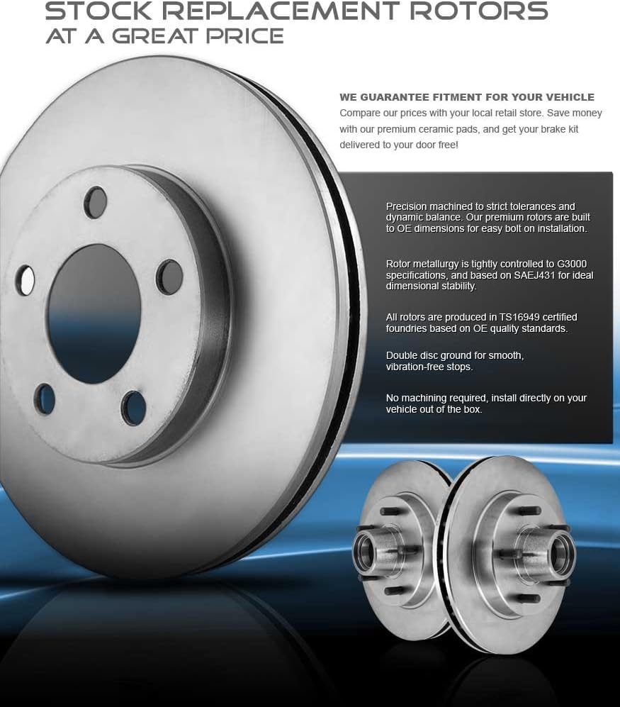 Front and Rear Brake Pads Rotors and Clips F68512
