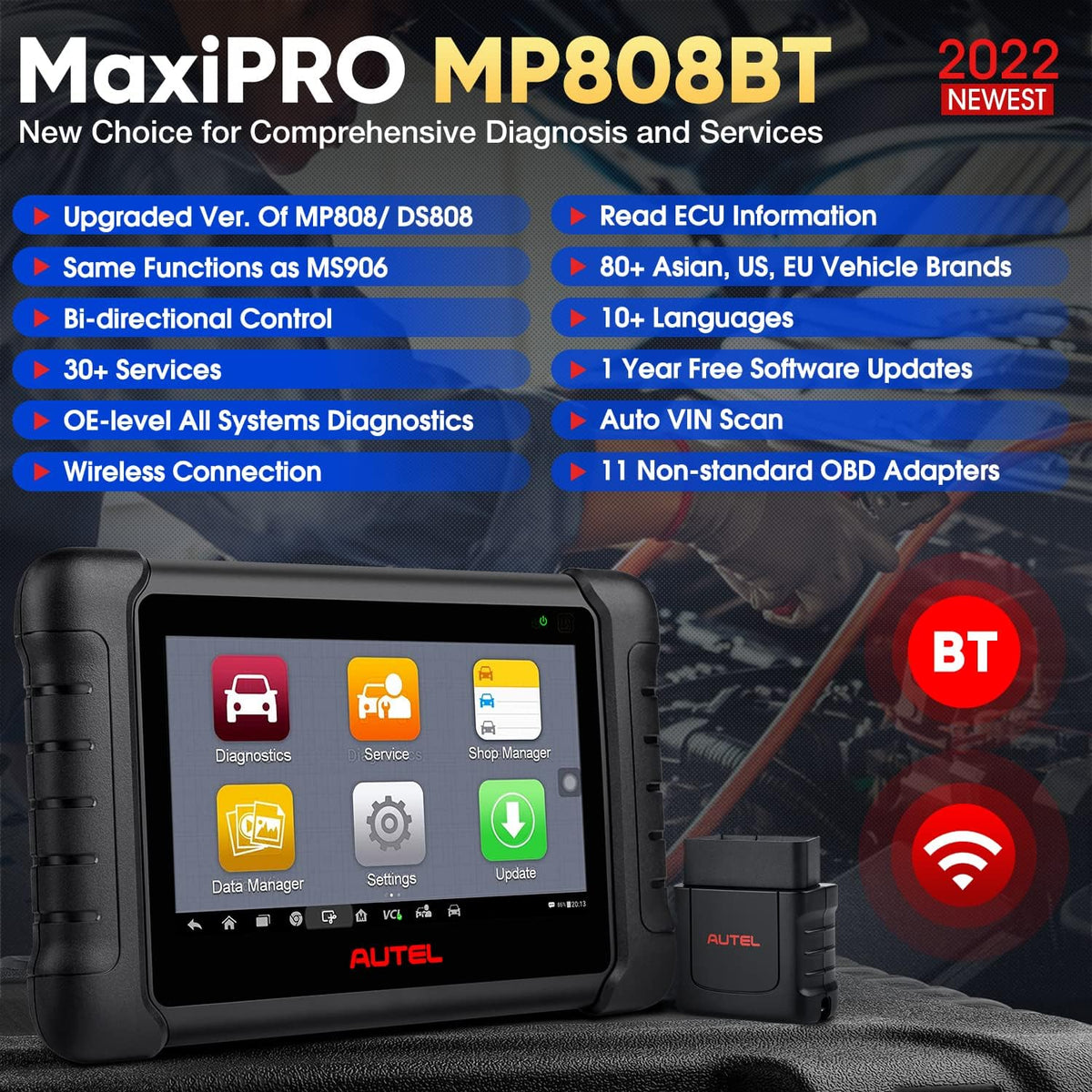 Bi-Directional Control Full Systems Automotive Scan Tool T46995