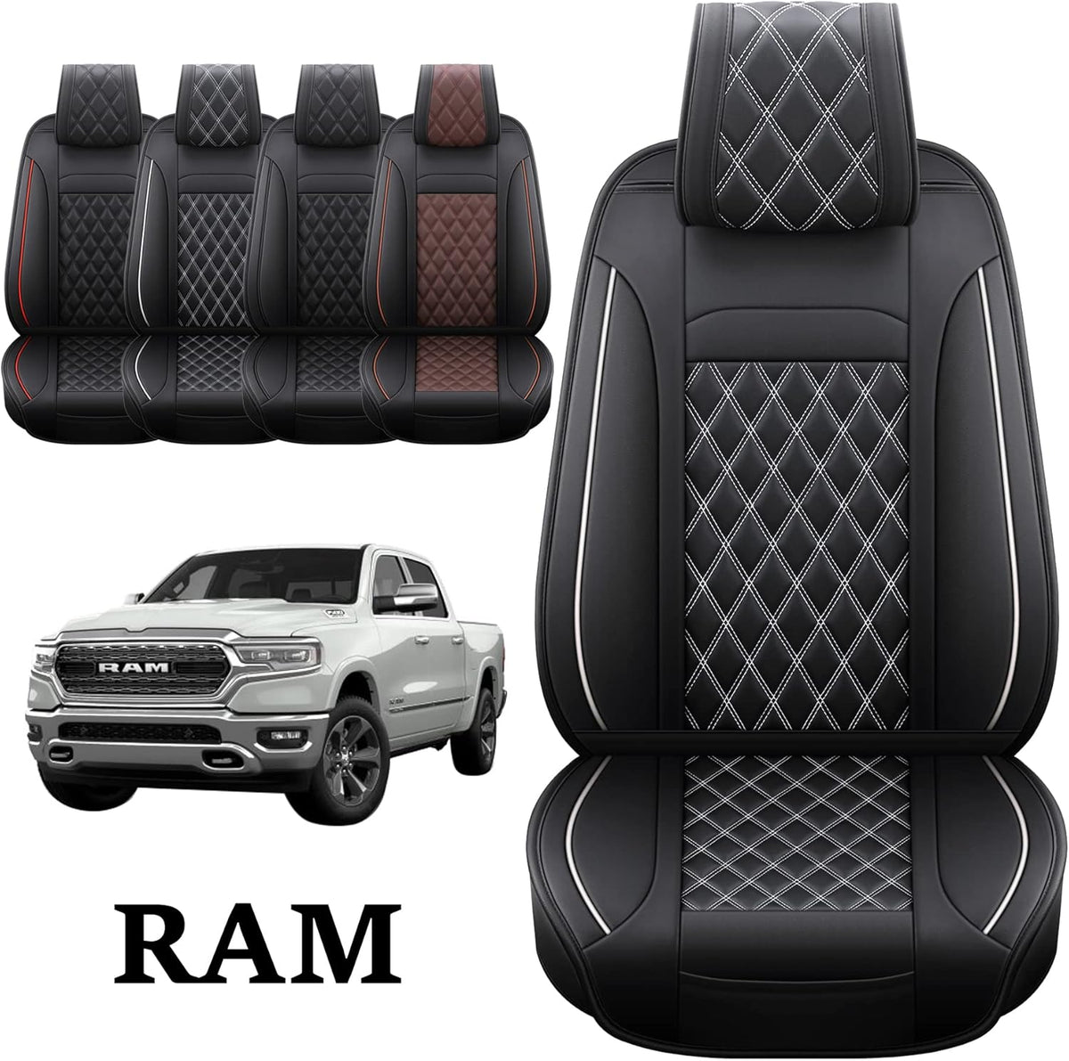 Waterproof Synthetic Leather Car Seat Covers, 2PCS Front C717120