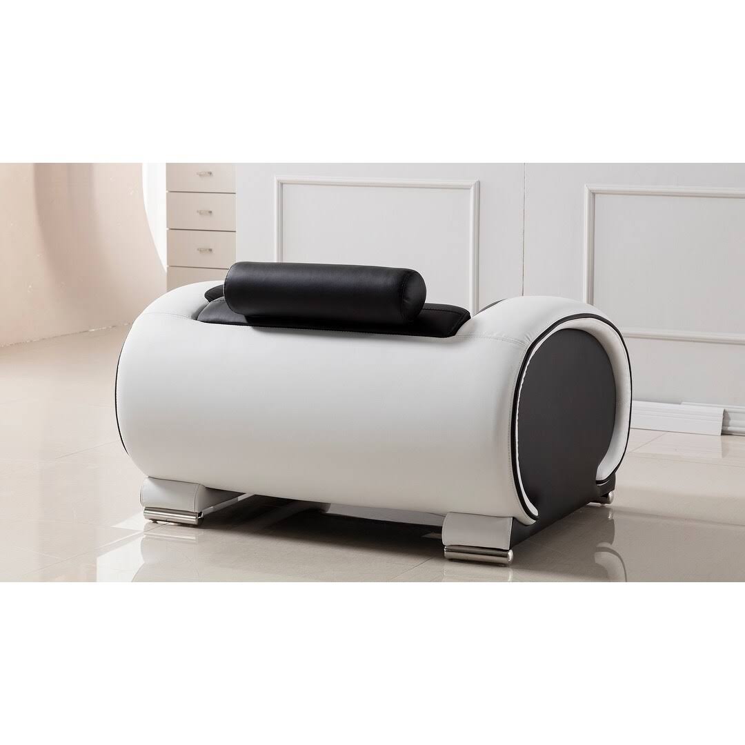 Black and White Bonded Leather Loveseat I149176