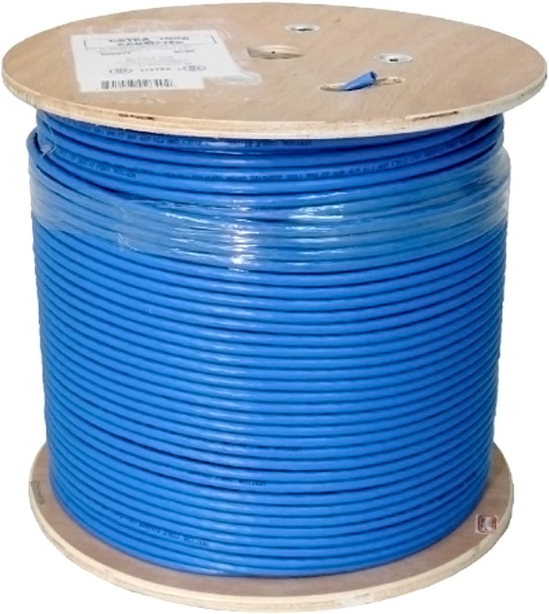 Cat6A UTP 23AWG Solid Bare Copper 1000ft Ethernet Cable, Blue M81354