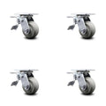 Thermoplastic Rubber Swivel Caster Set 4 L74463