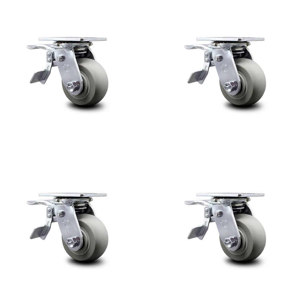 Thermoplastic Rubber Swivel Caster Set 4 L74463