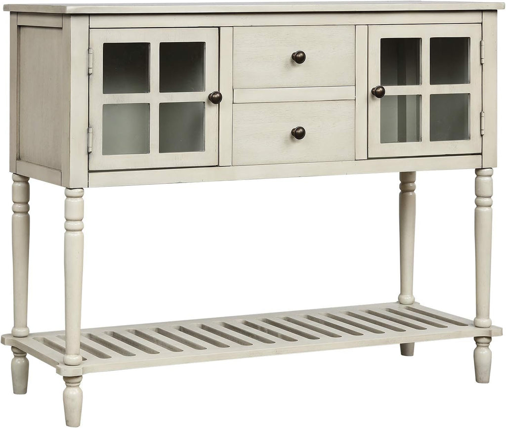 Antique Blue Sofa Table with Two Storage Drawers R7766