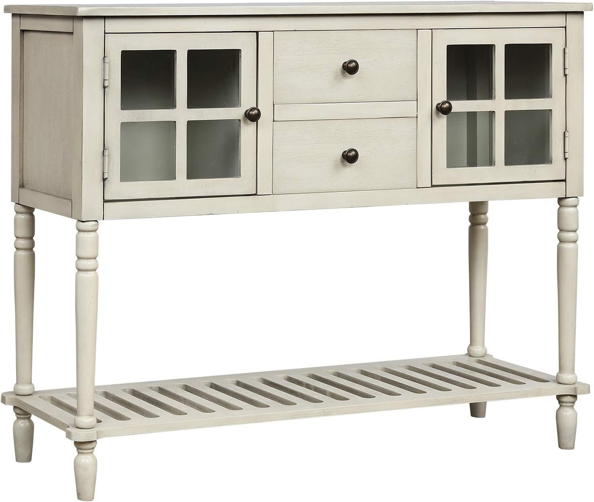 Antique Blue Sofa Table with Two Storage Drawers R7766