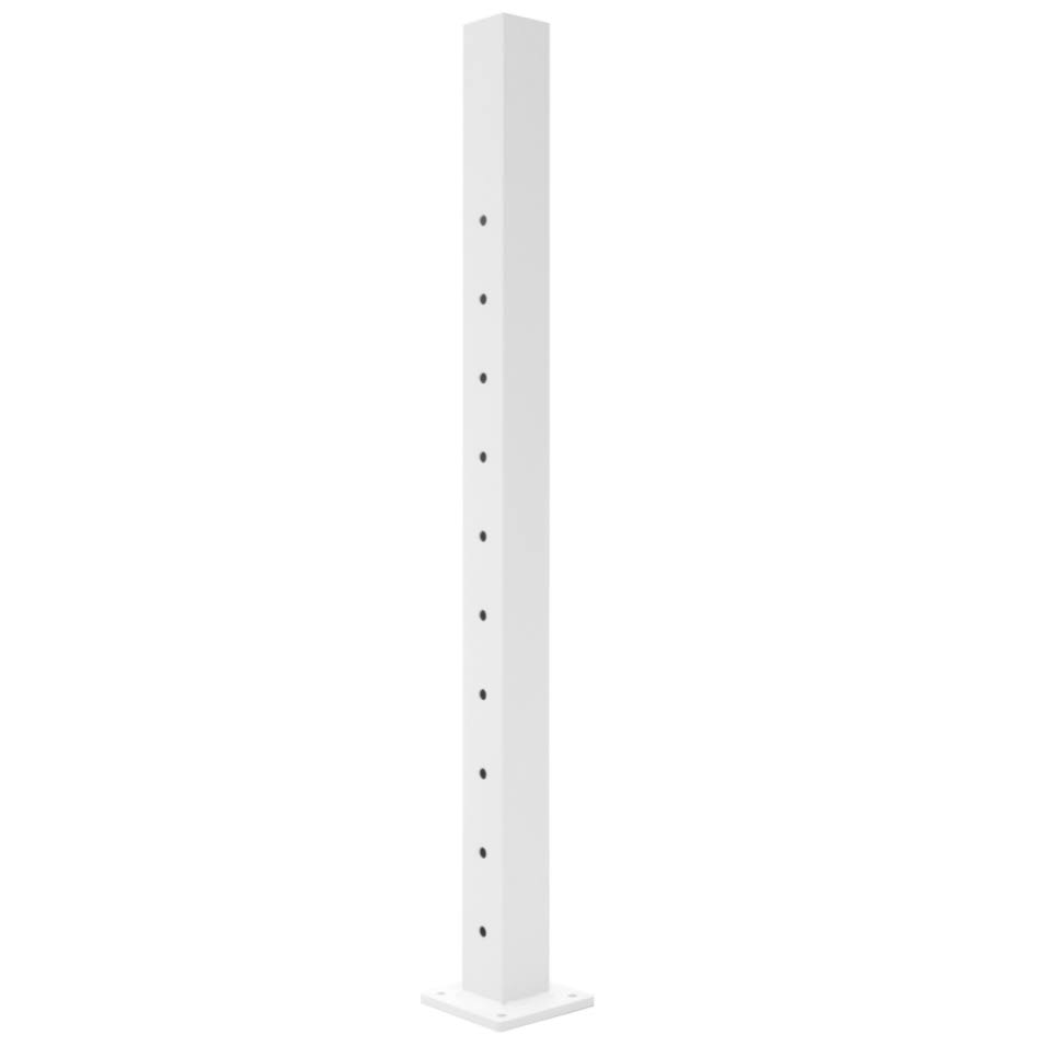 Textured White Stair Middle Post V310