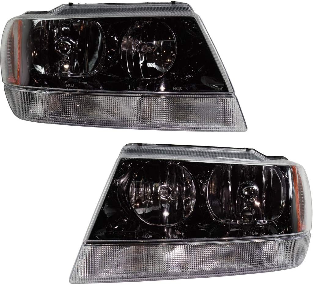 Jeep Grand Cherokee Headlight Assembly 1999-2004 Pair Driver and Passenger Side L127