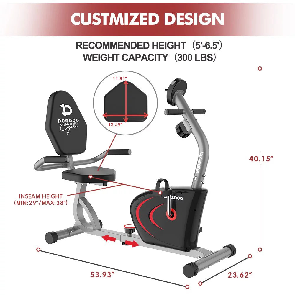 Recumbent Stationary Bike Magnetic Resistance N2078
