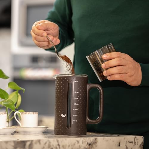 34oz French Press Coffee Maker Borosilicate Glass Carafe BPA-Free F739780