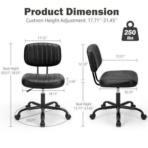 Deep Brown Height Adjustable PU Leather Swivel Office Chair R1393