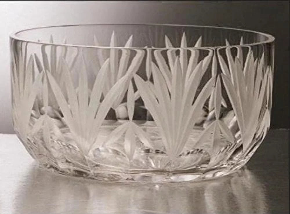Mouth Blown Large Glass Crystal Serving Bowl J60331
