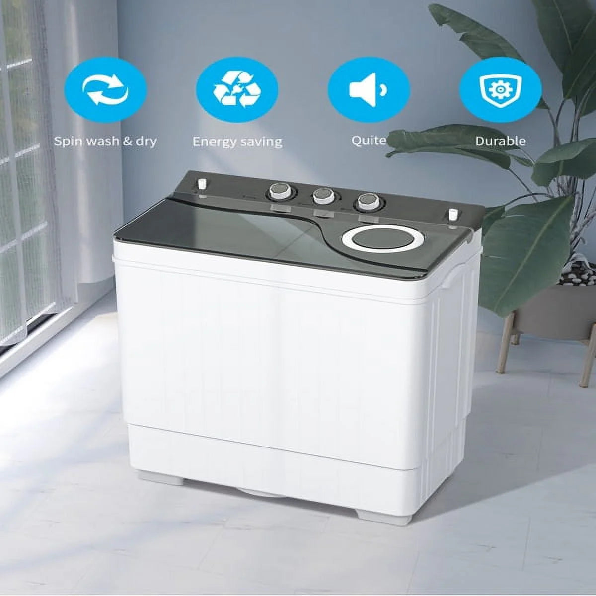 Portable 26lbs Washing Machine with Drain Pump D281969
