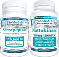 Serrapeptase Enzyme 60 Caps Nattokinase Supplement 60 Caps M8987