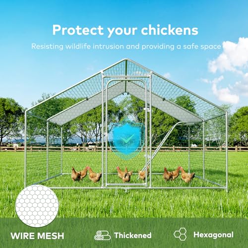Large Metal Chicken Coop with Waterproof Cover Q137042