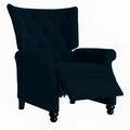 Navy Blue Velvet Push Back Recliner Q890