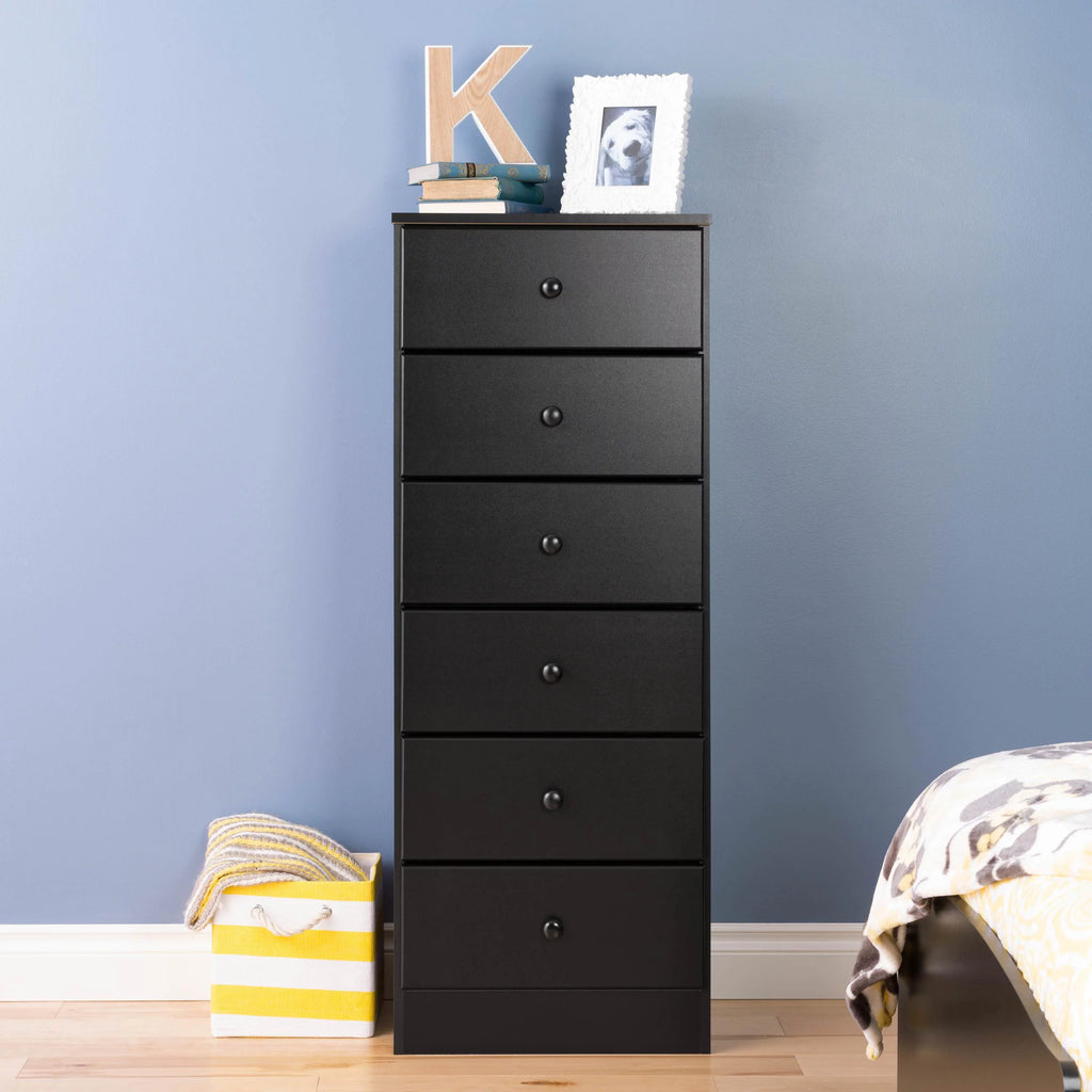 Black 6 Drawer Dresser O29002
