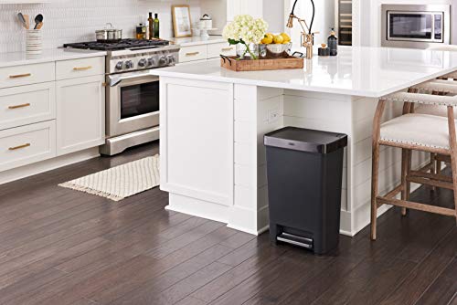 Charcoal 12.4 Gallon Stainless Steel Step-On Trash Can P48787