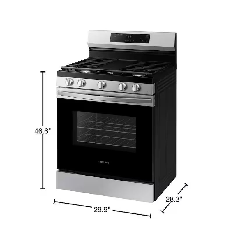 6.0 cu. ft. Smart Freestanding Gas Range with Integrated Griddle in Stainless Steel Z5932