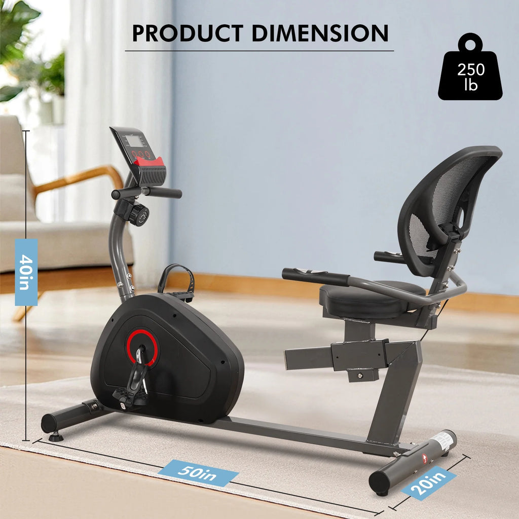Recumbent Exercise Bike 8 Levels Quiet I439057