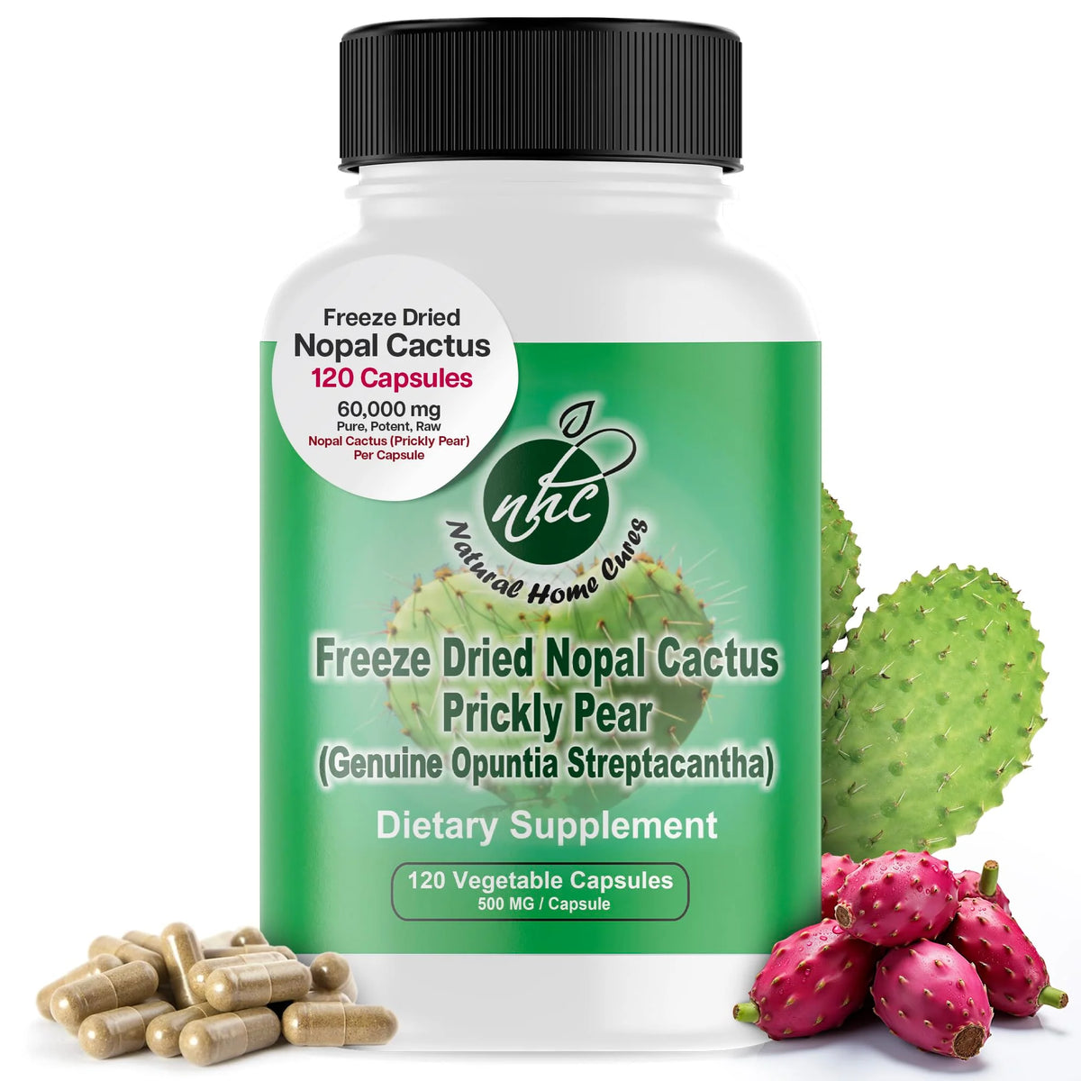 Nopal Cactus 60,000 mg Prickly Pear Extract 120 Veggie Caps X1067