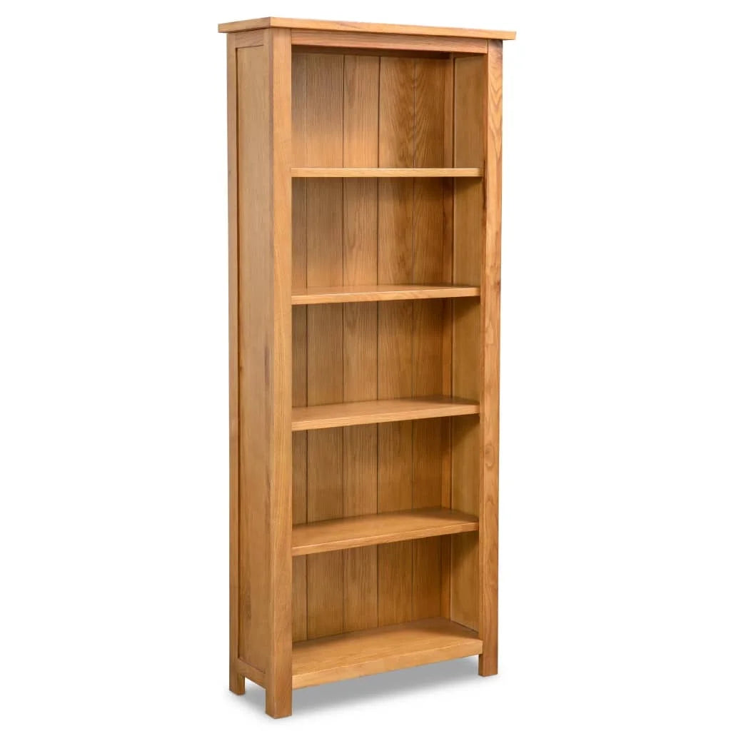 5-Tier Solid Oak Wood Bookcase M5617