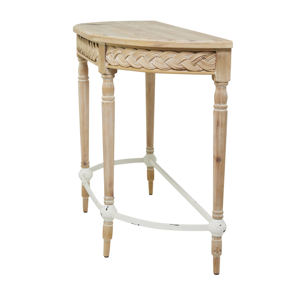 Brown Wood Carved Console Table U295