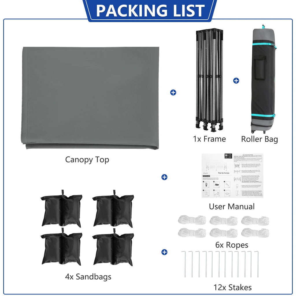 10x20 Heavy Duty Waterproof Canopy with Roller Bag U78846