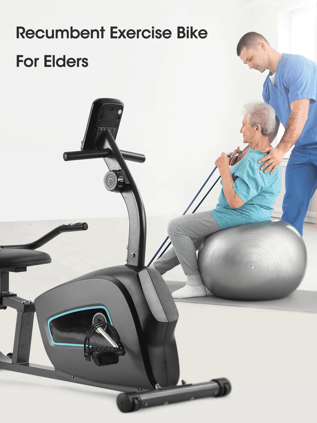Recumbent Stationary Exercise Bike with Tablet Holder I51461