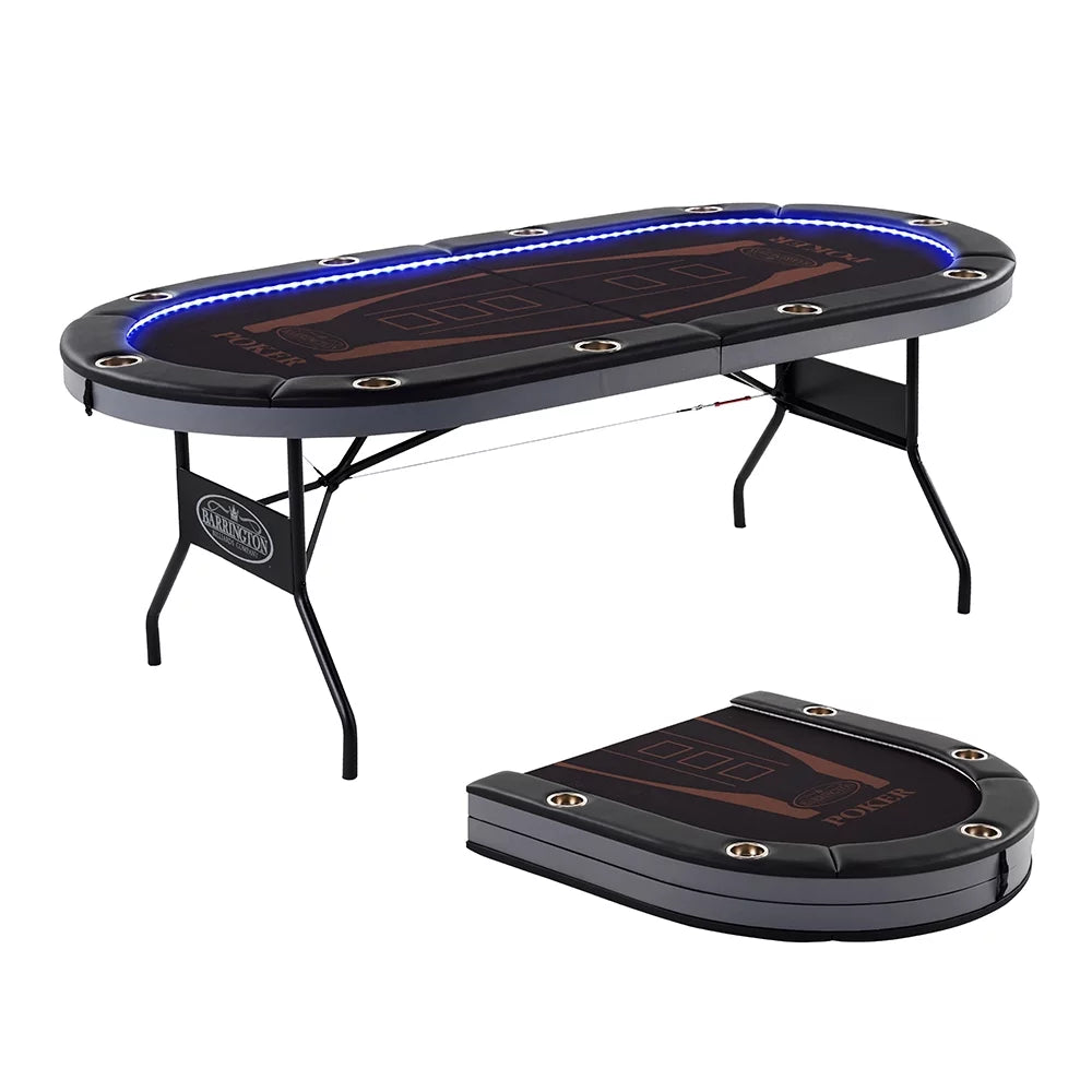 10-Player Poker Table with LED Lights H4794