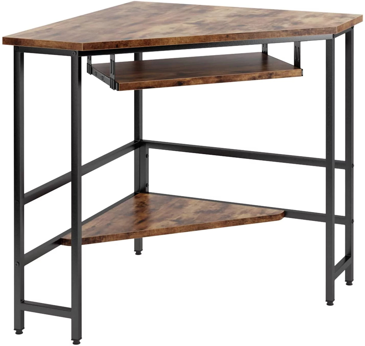 28inch Corner Computer Desk with Storage Shelf and Keyboard Tray A89385