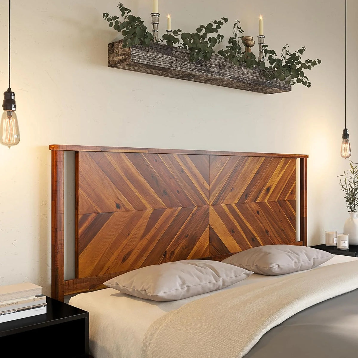 King Solid Acacia Wood Headboard F732