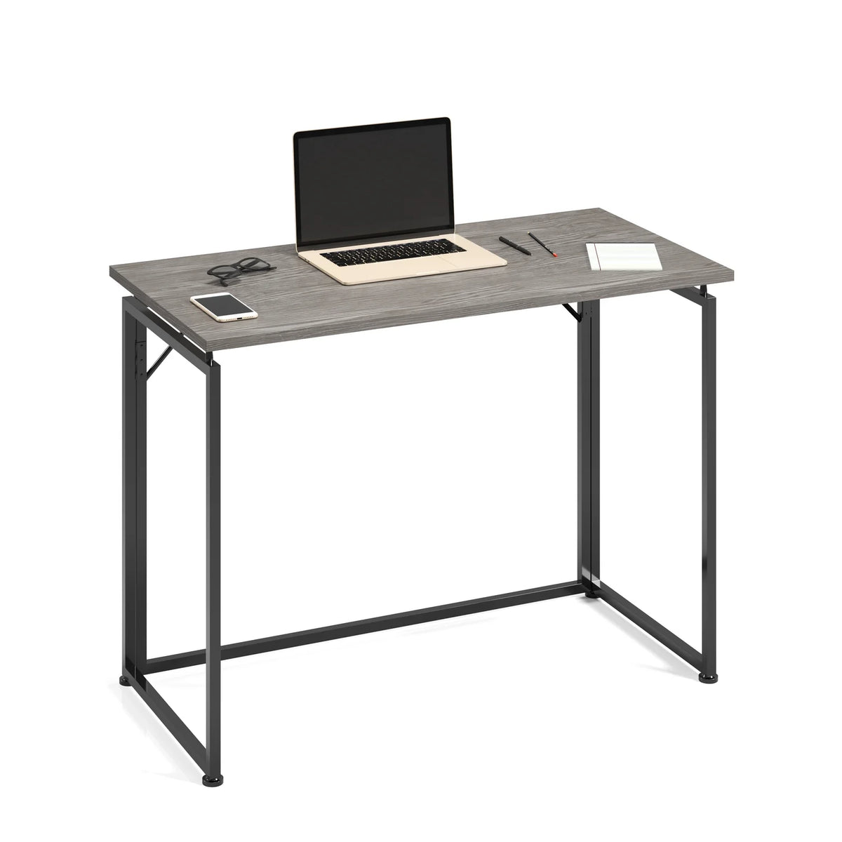 40" W Folding Computer Desk, Grey X35540