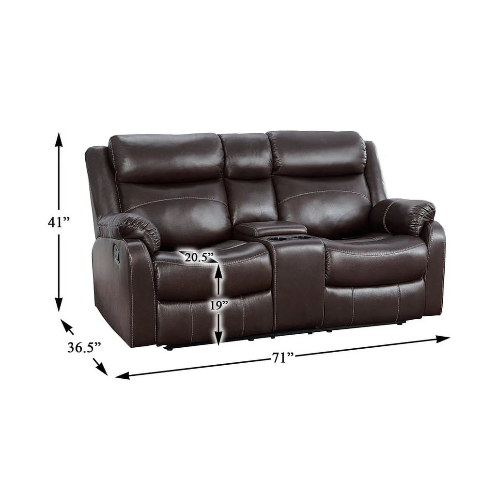 Dark Brown 2-Piece Microfiber Reclining Sofa Set H33926