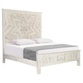 White Solid Wood King Panel Bed P5138