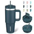 30 oz Stainless Steel Insulated Tumbler With Handle Lid And Straw I3451