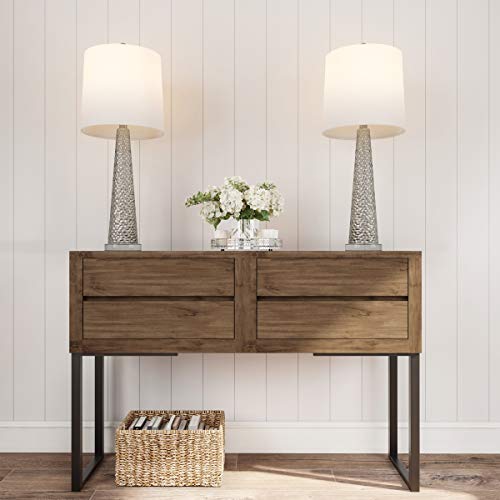 Set of 2 Hammered Glass Table Lamps with LED Bulbs Y647