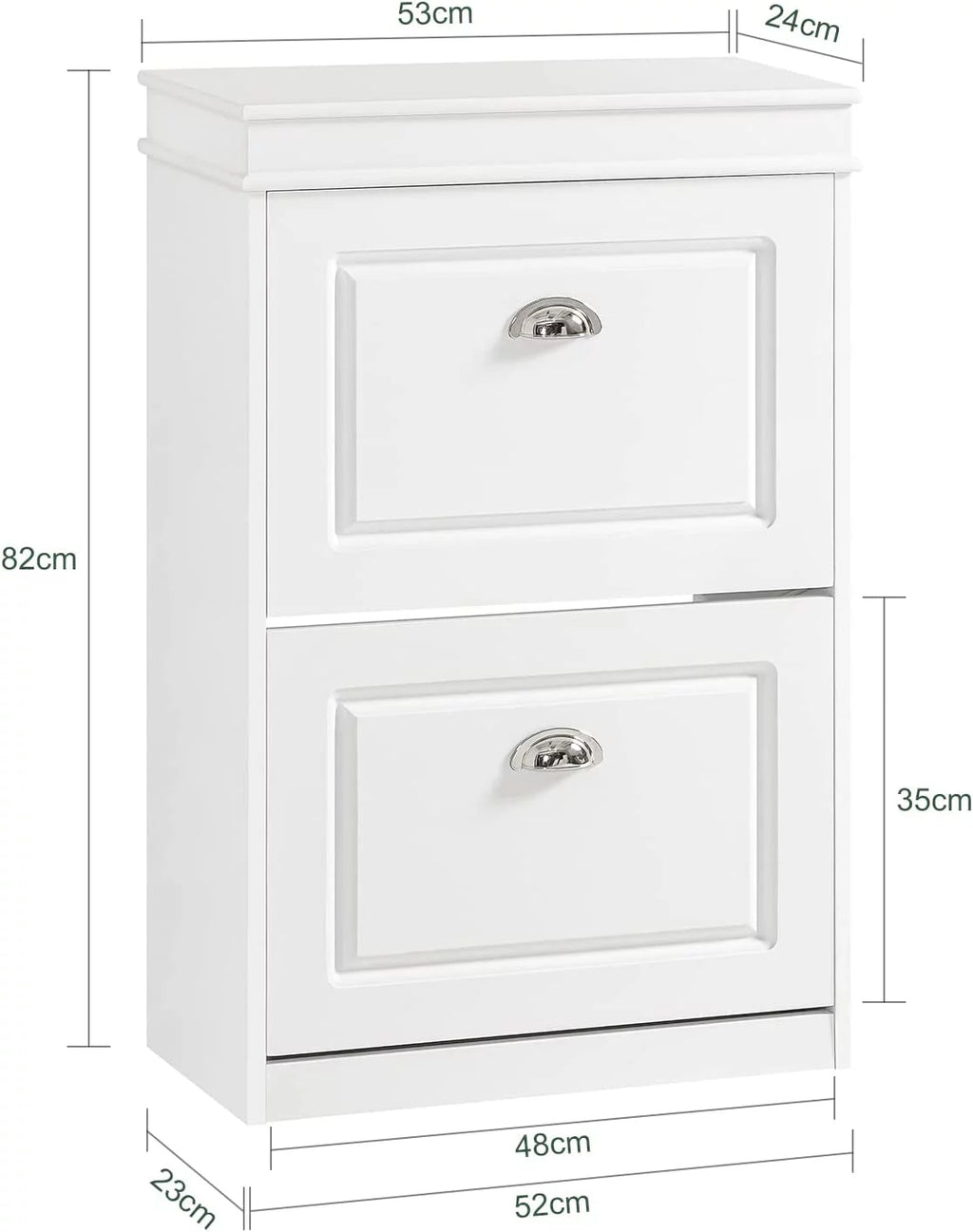 White 2 Flip-Drawers Shoe Cabinet P85240