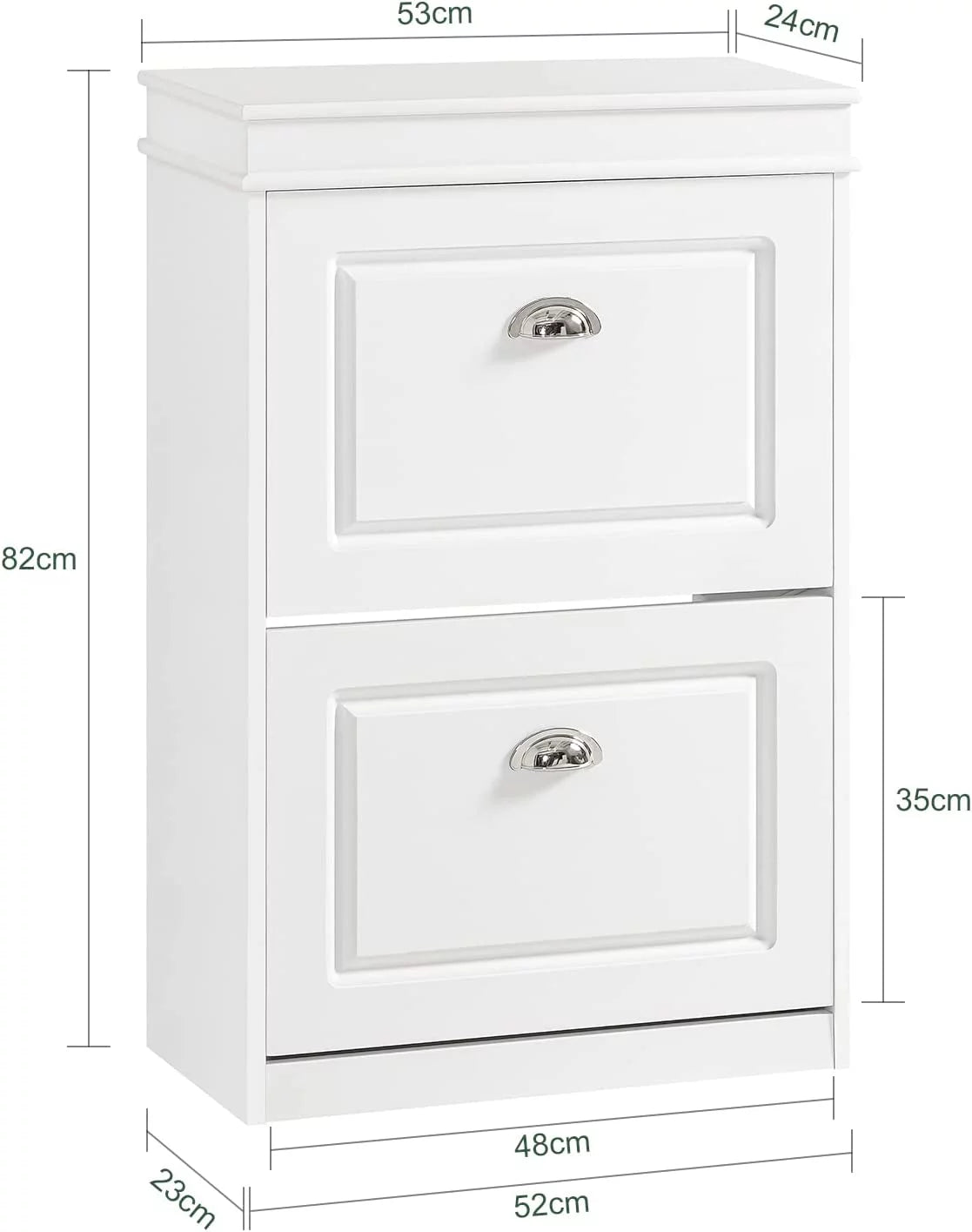 White 2 Flip-Drawers Shoe Cabinet P85240