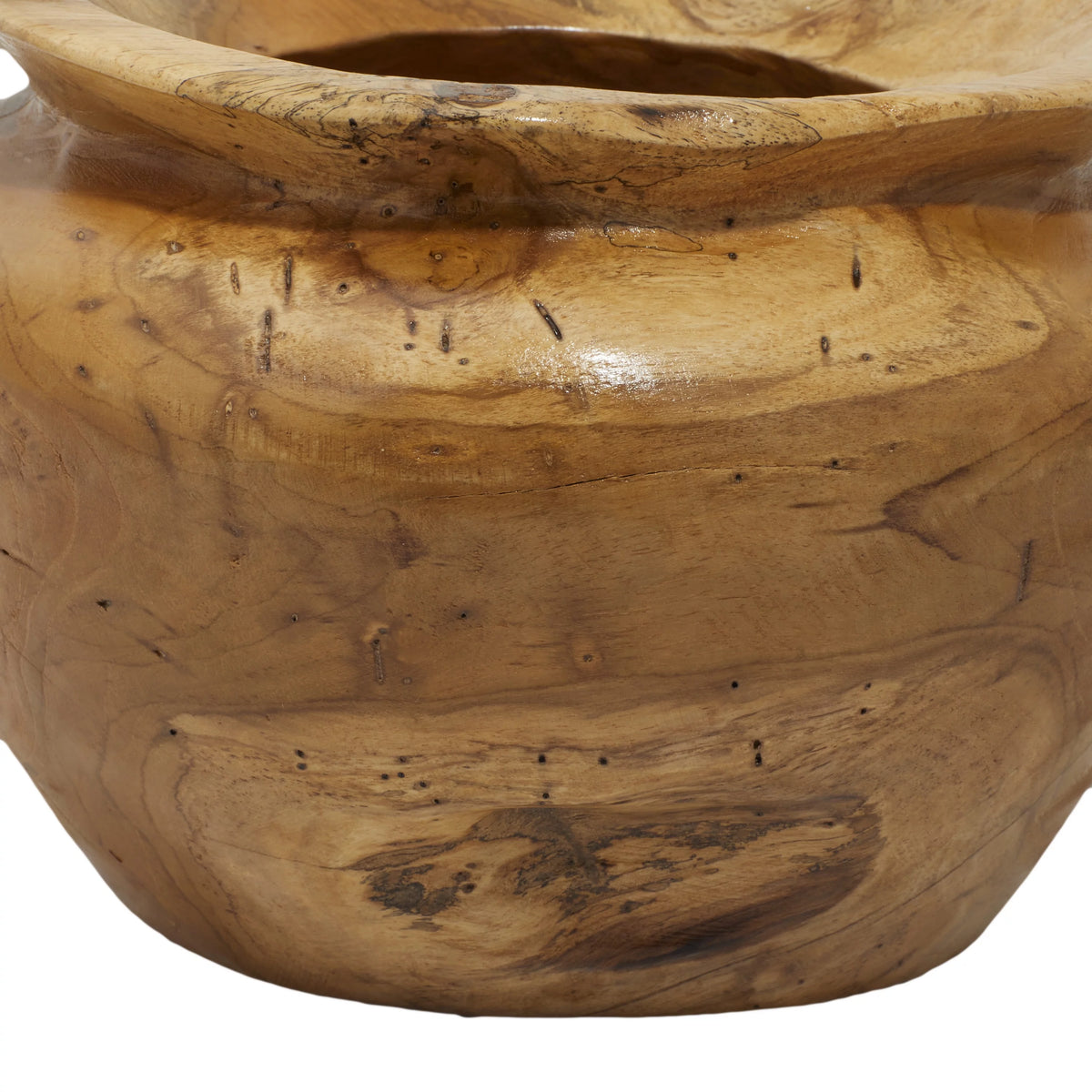 9" Handmade Round Brown Teak Wood Decorative Bowl G5104