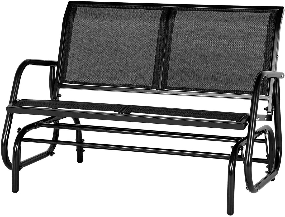 Black Steel Outdoor Glider Bench K419