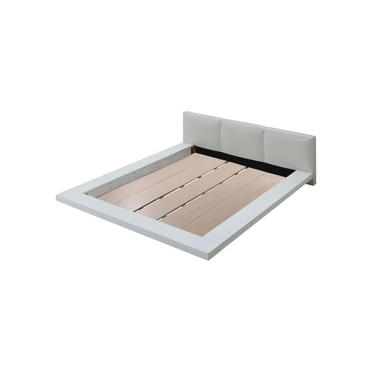 Solid Wood King Panel Bed in White N28390