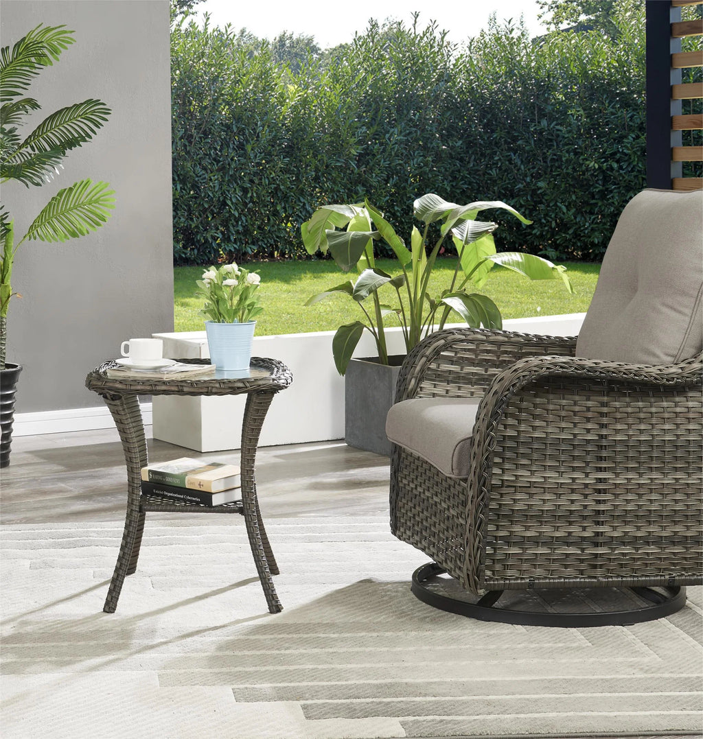 3-Piece Outdoor Swivel Gliders with Side Table V320