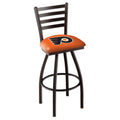 Black Swivel Bar Stool with Ladder Style Back H212077