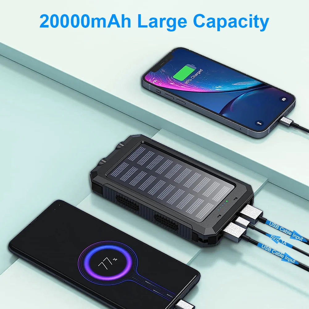 20000mAh Solar Power Bank with Dual USB Ports U9029